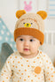 Beige Bear Head Embroidery Winter Woolen Warm Cap CP5072D